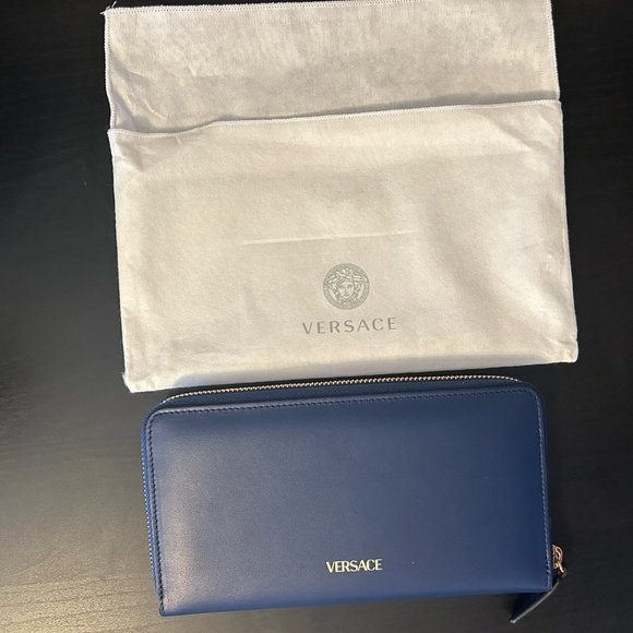 Versace Large Dark Blue Wallet - Picture 3 of 8